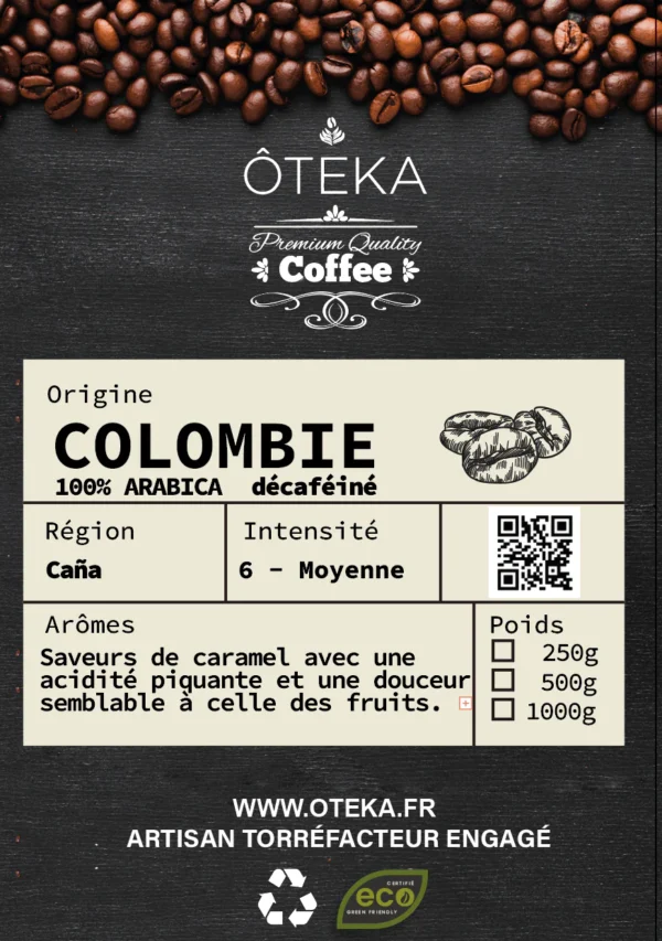 Café Colombie Décaféiné 100% Bio – ÔTEKA